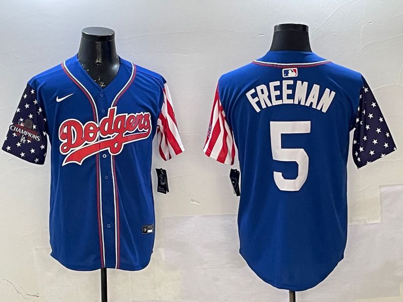 Men Los Angeles Dodgers #5 Freeman Blue a generation of national flags Joint name 2025 Nike MLB Jersey style 2->toronto blue jays->MLB Jersey